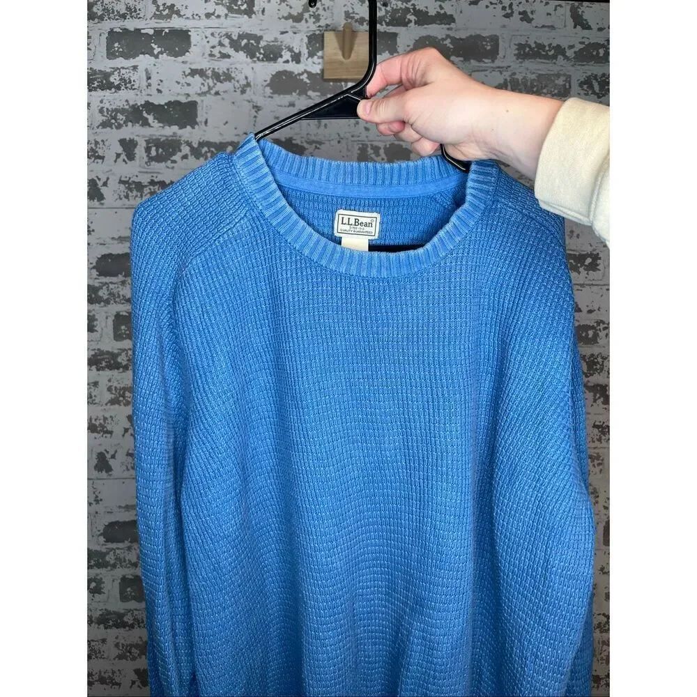 L.L. Bean | mens 100% cotton knitted crewneck sweater